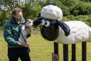 One of the rescue dogs, meeting Shaun